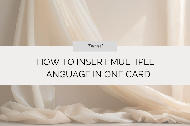 How To Insert Multiple Language In One Card